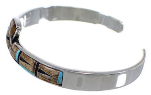 Multicolor Turquoise Sterling Silver Cuff Bracelet Jewelry NS40441